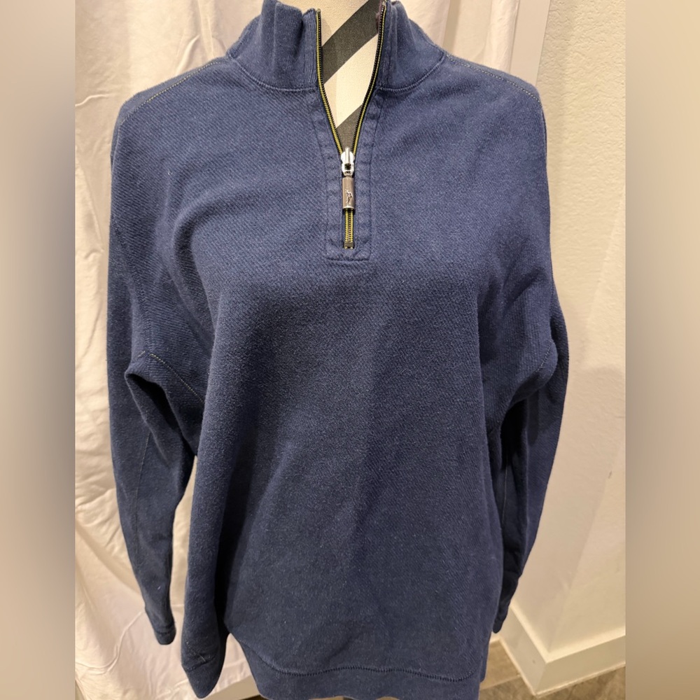 Tommy Bahama Navy Blue Quarter-Zip Pullover